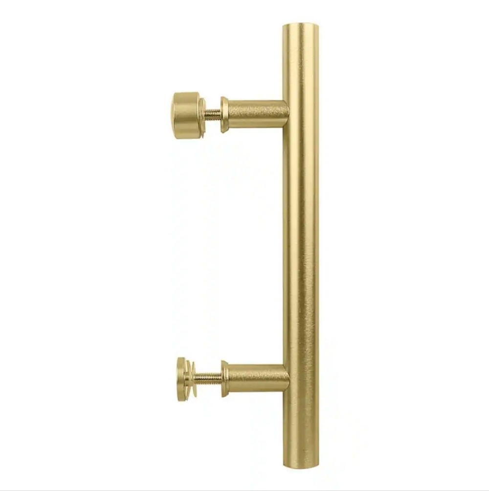 National Hardware 12 in. Madison Barn Door Pull in Brushed Gold